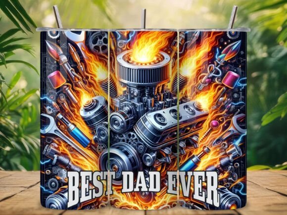 Download Flaming Engine Best Dad Tumbler PNG - Dad tumbler Collection