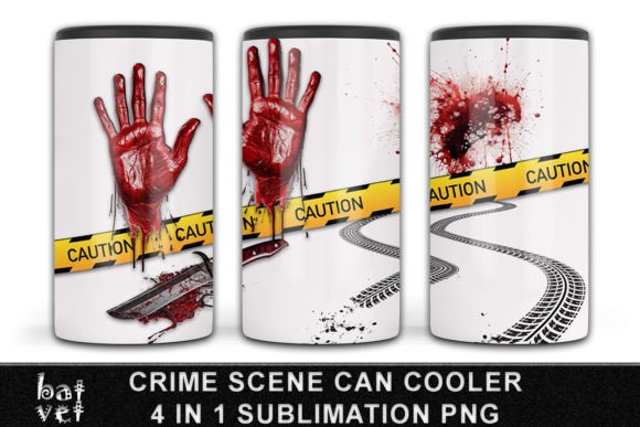 Download 4 in 1 Can Cooler Crime Scene Design PNG - Design Collection