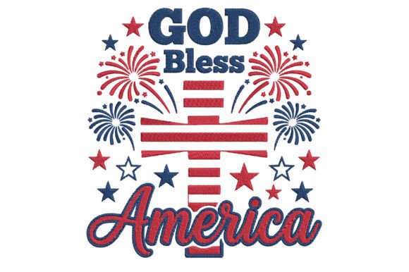 Download God Bless America Embroidery Design - Design Collection