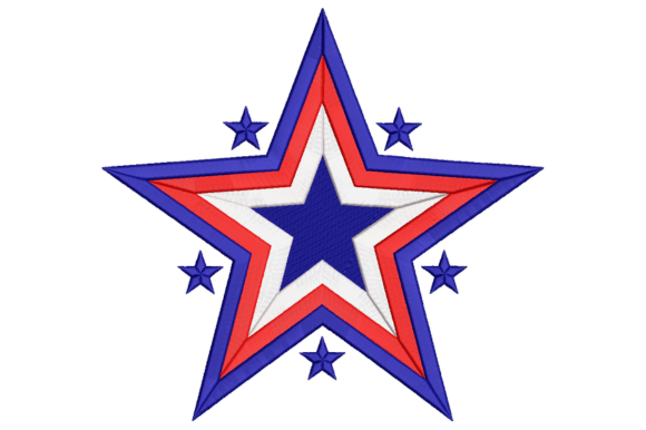 Download Patriotic Star Embroidery Design - Design Collection
