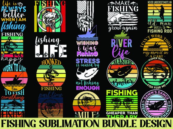 Download Fishing Sublimation Bundle Design - Design Collection