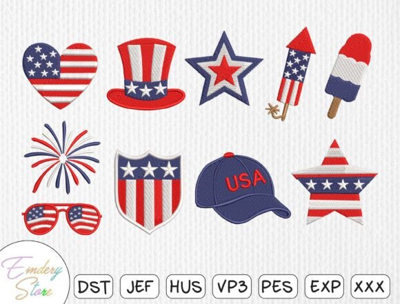 Download Patriotic Symbols Embroidery Design Set - Design Collection