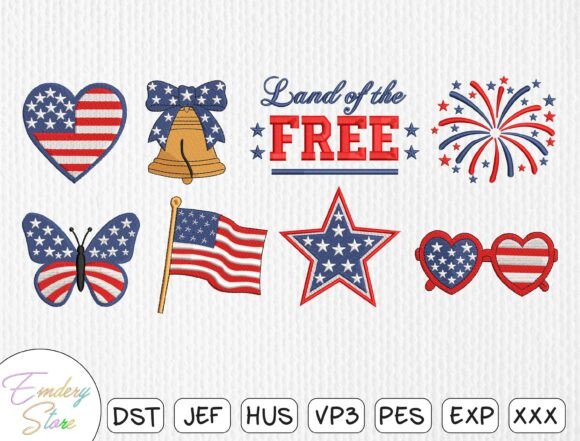 Download Patriotic Embroidery Design Set - Design Collection