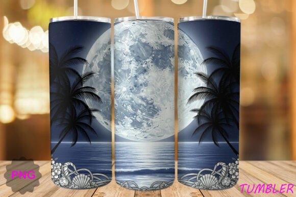 Download Full Moon Beach Tumbler PNG - Beach tumbler png Collection