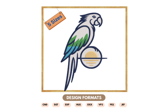 Download Tropical Parrot Embroidery Design - Design Collection