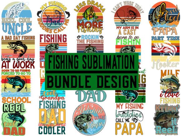 Download Retro Fishing Sublimation Bundle Design - Design Collection