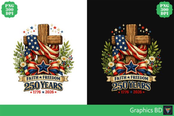Download Faith Freedom 250 Years PNG Design - Design Collection