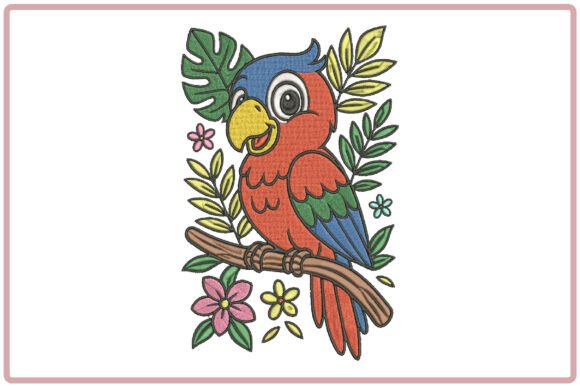 Download Tropical Parrot Embroidery Design - Design Collection