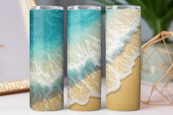 Download Summer Beach Tumbler Wrap Design Png Art - Design Collection